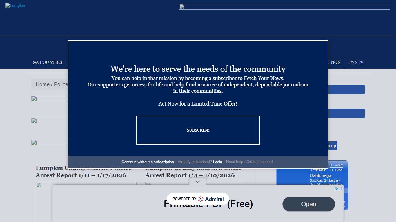 Arrest Reports Archives - LumpkinLumpkin