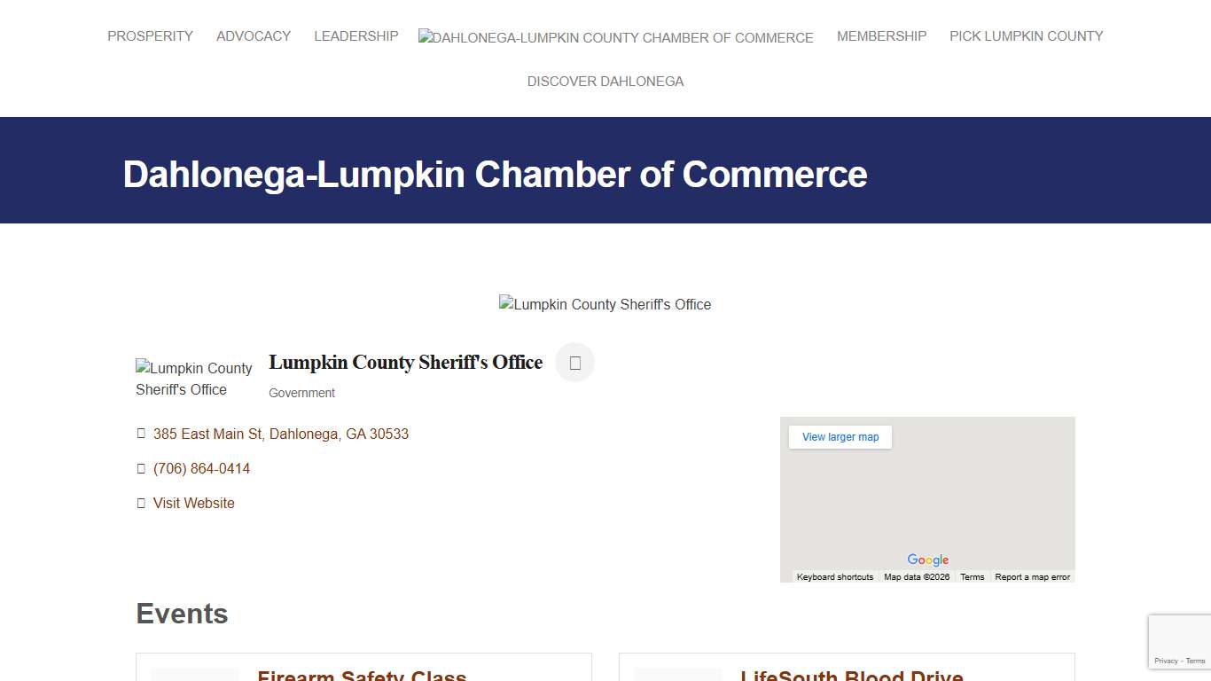 Lumpkin County Sheriff's Office Government - Dahlonega-Lumpkin Chamber of Commerce - Dahlonega-Lumpkin County Chamber of Commerce